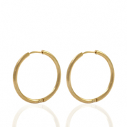 Oorbellen van Stainless steel Roestvrij staal (RVS) creolen 18mm Goud