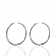 Oorbellen van Stainless steel Roestvrij staal (RVS) creolen 18mm Zilver
