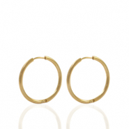 Oorbellen van Stainless steel Roestvrij staal (RVS) creolen 16mm Goud