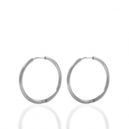Oorbellen van Stainless steel Roestvrij staal (RVS) creolen 16mm Zilver