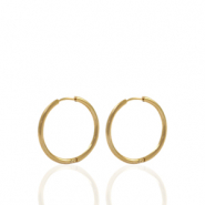 Oorbellen van Stainless steel Roestvrij staal (RVS) creolen 14mm Goud