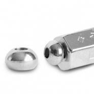 C.U.S&reg; message beads eindkap Zilver (nikkelvrij)