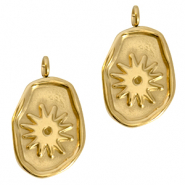 Bedels van Stainless steel Roestvrij staal (RVS) flower Goud