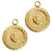 Bedels van Stainless steel Roestvrij staal (RVS) moon Goud