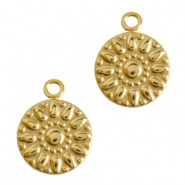 Bedels van Stainless steel Roestvrij staal (RVS) flower Goud