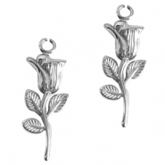 Bedels van Stainless steel Roestvrij staal (RVS) tulip Zilver