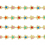TQ metaal brass jasseron flowers Gold-multicolour