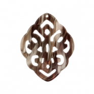 Hangers van resin barok ruit Mixed brown