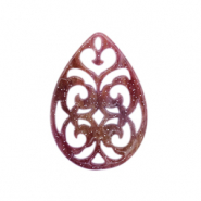 Hangers van resin barok druppel Mixed red-pink