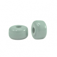 Polaris kralen Glaze rondellen 6x4mm shiny Sea green