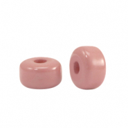 Polaris kralen Glaze rondellen 6x4mm shiny Rouge blush