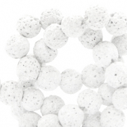 6 mm kralen natuursteen lava matt White