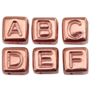 Acryl letterkralen Metallook rosegold