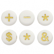 Acryl letterkralen symbol White-gold