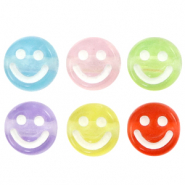 Acryl letterkralen smiley Multicolour transparent