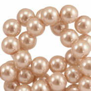 Glasparels rond 6mm Cream peach