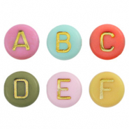 Acryl letterkralen Multicolour vintage