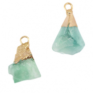 Hangers van natuursteen aventurijn kwarts Crysolite green-gold