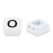 Tile bead O White-black