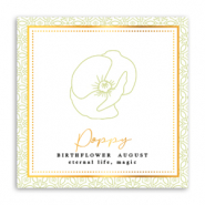 Kaartjes voor sieraden Birth flower August-Poppy Light green