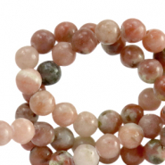 Kralen natuursteen marmer 6mm Marble rose-off white