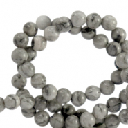 Kralen natuursteen dolomiet 4mm Marble grey