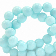 Glaskralen 6 mm opaque Aquamarine blue