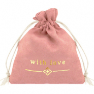 Sieradenzakje "with love" Vintage pink-gold