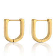 Oorbellen van Stainless steel Roestvrij staal (RVS) horseshoe Goud
