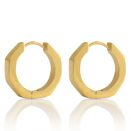 Oorbellen van Stainless steel Roestvrij staal (RVS) creolen 16mm Goud