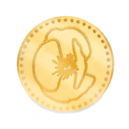 Cabochons Plexx 20mm Birth flower August-Poppy Gold