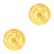 Cabochons Plexx 12mm Birth flower August-Poppy Gold