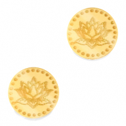 Cabochons Plexx 12mm Birth flower July-Water lily Gold