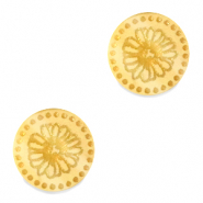 Cabochons Plexx 12mm Birth flower April-Daisy Gold