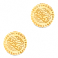 Cabochons Plexx 12mm Birth flower January-Carnation Gold