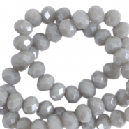 Facet kralen top quality disc 8x6 mm Cloudy grey-pearl shine coating