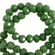 Facet kralen top quality disc 8x6 mm Cadmium green-pearl shine coating