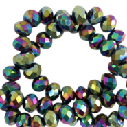 Facet kralen top quality disc 6x4 mm Gold-AB coating