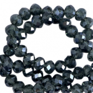 Facet kralen top quality disc 3x2mm Interstellar blue-pearl shine coating