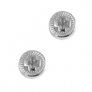 Metaal schuivers DQ cross 8mm Antiek zilver (nikkelvrij)