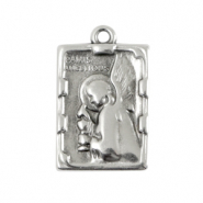 Metaal bedels DQ rectangle with angel Antiek zilver (nikkelvrij)