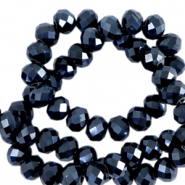 Facet kralen top quality disc 6x4 mm Interstellar blue-pearl shine coating