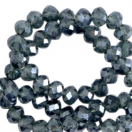 Facet kralen top quality disc 4x3mm Montana blue-pearl shine coating