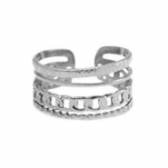Ringen van Stainless steel Roestvrij staal (RVS) Zilver