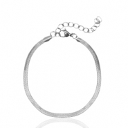 Armbanden van Stainless steel Roestvrij staal (RVS) snake Zilver