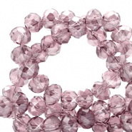 Facet kralen top quality disc 3x2mm Aubergine purple-pearl shine coating