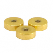 Kralen van Stainless steel Roestvrij staal (RVS) disc 6mm Goud