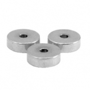 Kralen van Stainless steel Roestvrij staal (RVS) disc 6mm Zilver