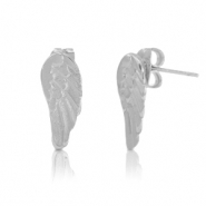 Metaal onderdelen DQ oorstekers wings Antiek zilver (nikkelvrij)