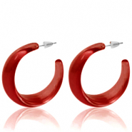 Musthave oorbellen creolen Ruby red